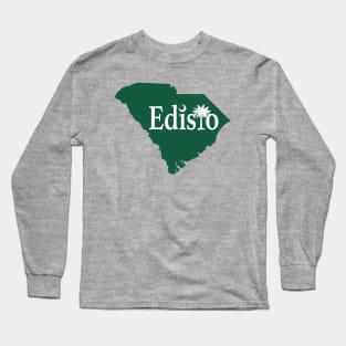 Edisto Island South Carolina State Outline Green Long Sleeve T-Shirt